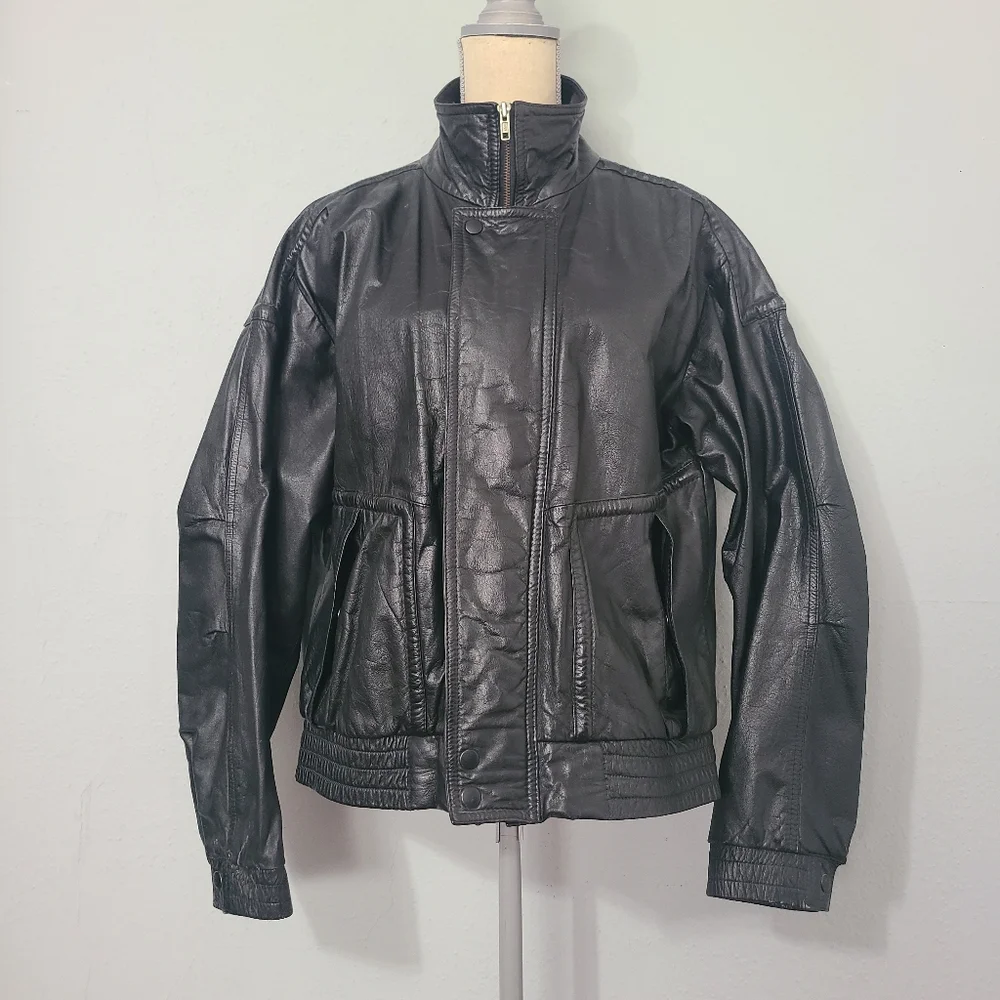 Wilson's‎ Motorcycle Men's Black Vintage Leather Jacket Size 42